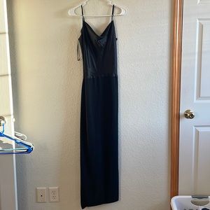 Tahari black maxi slip dress